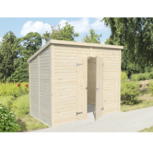 Holzschuppen mit Doppeltür im Garten