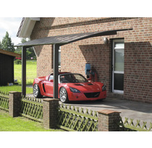 Einzelcarport ETS PF 60 SL+SB XL MR Aluminium eloxiert 301,2x555,8 cm braun-thumb-2