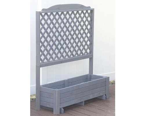 Hochbeet mit Rankgitter aus Holz