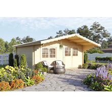 Gartenhaus Palmako Sally 15,5 m² inkl. Fußboden und Vordach 450 x 360 cm natur-thumb-0