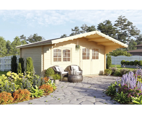 Gartenhaus Palmako Sally 15,5 m² inkl. Fußboden und Vordach 450 x 360 cm natur-0