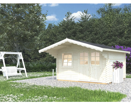 Gartenhaus Palmako Sally 12,3 m² inkl. Fußboden und Vordach 426 x 530 cm tauchgrundiert