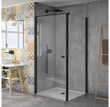 Drehtür für Nische und Seitenwand Lido 200 1000x2000 mm Türanschlag links Echtglas Klar hell schwarz DATD10/H1/85L-thumb-1 Drehtür für Nische und Seitenwand Lido 200 1000x2000 mm Türanschlag links Echtglas Klar hell schwarz DATD10/H1/85L-thumb-1