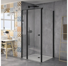 Drehtür für Nische und Seitenwand Lido 200 1000x2000 mm Festteil links Echtglas Klar hell schwarz mit schmutzabweisender Glasbeschichtung DATD210/K1/85L-thumb-1 Drehtür für Nische und Seitenwand Lido 200 1000x2000 mm Festteil links Echtglas Klar hell schwarz mit schmutzabweisender Glasbeschichtung DATD210/K1/85L-thumb-1