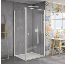 Drehtür für Nische und Seitenwand Lido 200 1000x1800 mm Anschlag rechts Echtglas Klar hell mit schmutzabweisender Glasbeschichtung weiß DBTD10/K1/51R-thumb-1 Drehtür für Nische und Seitenwand Lido 200 1000x1800 mm Anschlag rechts Echtglas Klar hell mit schmutzabweisender Glasbeschichtung weiß DBTD10/K1/51R-thumb-1
