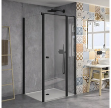 Duschtür für Seitenwand und Nische Lido 200 1000x1800 mm Festteil rechts Glasdekor Tropfen schwarz DBTD210/19/85R-thumb-0 Duschtür für Seitenwand und Nische Lido 200 1000x1800 mm Festteil rechts Glasdekor Tropfen schwarz DBTD210/19/85R-thumb-0