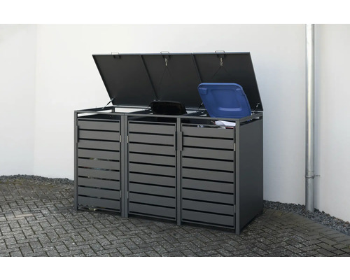 Mülltonnenbox WESTMANN Kubus 3 80 x 200 x 116 cm anthrazit Mülltonnenbox WESTMANN Kubus 3 80 x 200 x 116 cm anthrazit