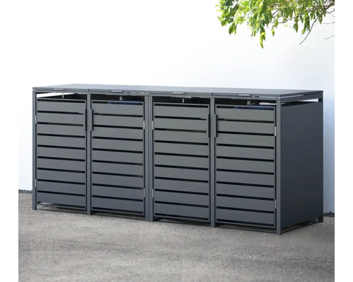 Mülltonnenbox WESTMANN Kubus 4 80 x 264 x 116 cm anthrazit Mülltonnenbox WESTMANN Kubus 4 80 x 264 x 116 cm anthrazit