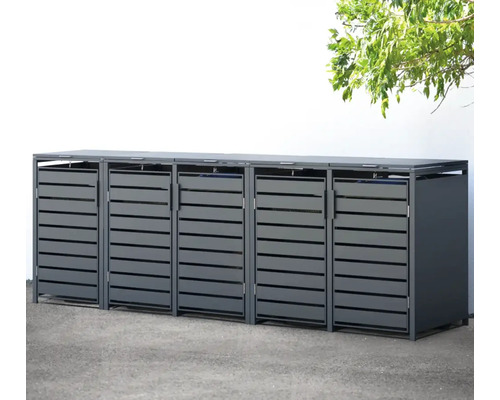Mülltonnenbox WESTMANN Kubus 5 80 x 332 x 116 cm anthrazit Mülltonnenbox WESTMANN Kubus 5 80 x 332 x 116 cm anthrazit
