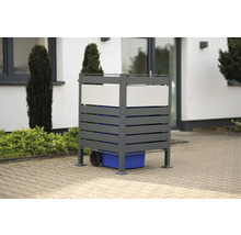 Mülltonnenbox mit Lamellenstruktur und Mülltonne
