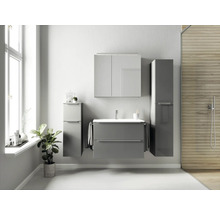 LED-Spiegelschrank Nobilia B-Set P1 173 2-türig 80x21x72 cm grau-thumb-2