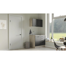 Miniküche Flex Well Capri schwarz matt/Wildeiche 100x60 cm inkl. Einbaugeräte-thumb-1 Miniküche Flex Well Capri schwarz matt/Wildeiche 100x60 cm inkl. Einbaugeräte-thumb-1