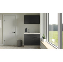Miniküche Flex Well Capri schwarz matt/Wildeiche 100x60 cm inkl. Einbaugeräte-thumb-0 Miniküche Flex Well Capri schwarz matt/Wildeiche 100x60 cm inkl. Einbaugeräte-thumb-0
