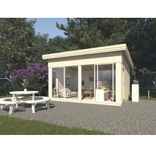Gartenhaus Palmako Annabel 18 mm inkl. Fußboden und Schiebetür 502 x 390 cm natur
