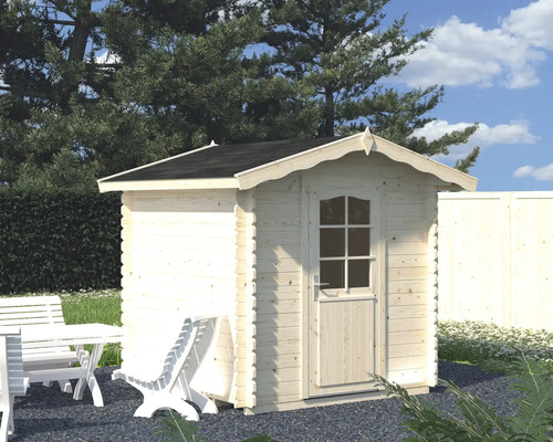 Gartenhaus Palmako Vivian 3,8 m² inkl. Fußboden 254 x 244 cm tauchgrundiert Holzgartenhaus mit Tür und Fenstern im Garten