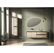 Waschbeckenunterschrank Sanox Loft Keramik 52,5x101x46 cm mit Keramikwaschbecken craft oak-thumb-2
