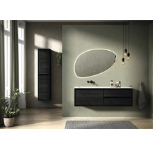Waschbeckenunterschrank Sanox Loft 48,6x100,2x45 cm mit Waschtischplatte 3 Schubladen und Doppelauszug links black oak-thumb-2