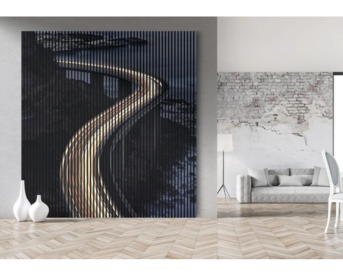 Dekoratives Wandbild mit abstraktem Straßenmotiv im Wohnraum