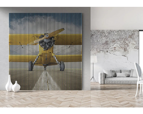 Dekoratives Wandbild mit Flugzeugmotiv im modernen Wohnraum
