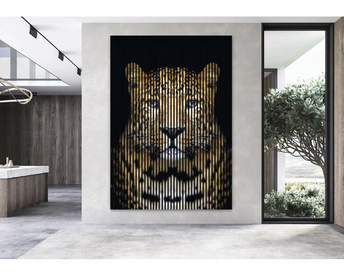 Dekorative Wandkunst mit Leopard in modernem Interieur