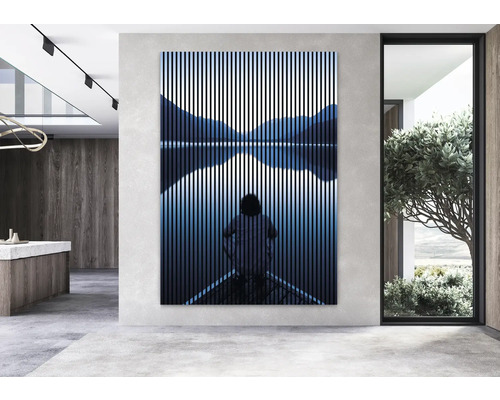 Großes Bild mit vertikalen Streifen im modernen Raum