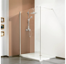 Begehbare Dusche mit Duscharmatur und Duschwanne