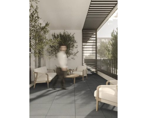 FLAIRSTONE Feinsteinzeug Terrassenplatte Titan rektifizierte Kante 60 x 60 x 2 cm-0