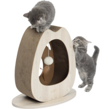 Katzenkratzbaum mit zwei grauen Kätzchen
