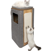 Katzenkratzbaum mit zwei Katzen