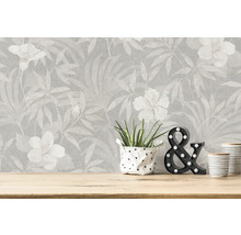 Tapete mit Blumen- und Blattmuster