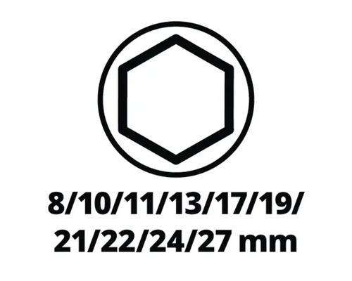 Innensechskantschlüssel Größenangabe 8/10/11/13/17/19/21/22/24/27 Millimeter