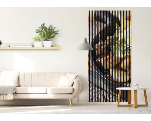Dekoratives Paneel mit Speisenmotiv im Wohnzimmer