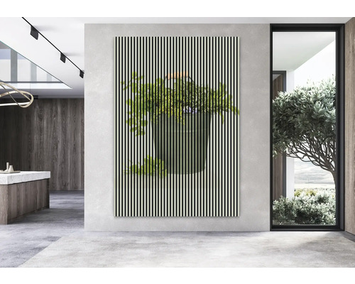 Dekoratives Wandbild mit Pflanzenmotiv im modernen Interieur