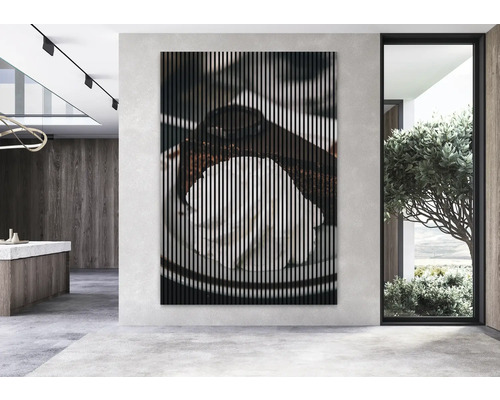 Dekoratives Wandpaneel mit Motiv in modernem Raum