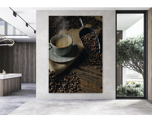 Dekoratives Wandbild mit Kaffeemotiv in modernem Raum
