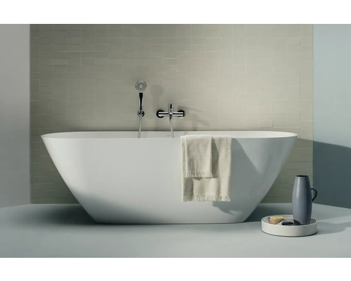 Badewanne Laufen Lua 170x85.5 cm weiß glänzend wandangebunden