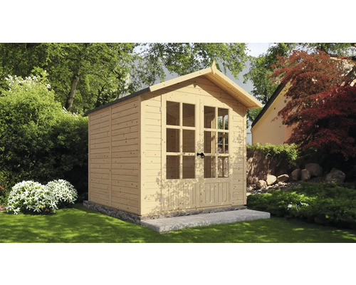 Gartenhaus aus Holz mit Doppeltür und Fenstern