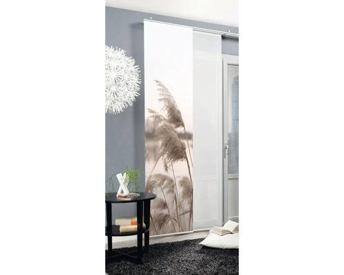 Dekorativer Schiebevorhang mit Schilfmotiv für Fenstergestaltung