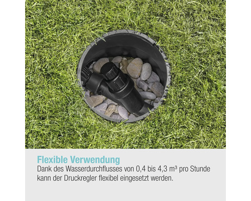 Bewässerung Druckminderer im Bodenschacht auf Rasen