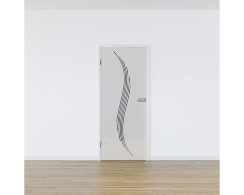 Zimmertür mit Glas und geradlinigem Design