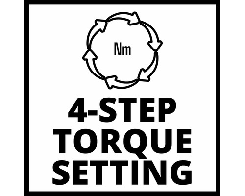 4-Stufen Drehmomenteinstellung