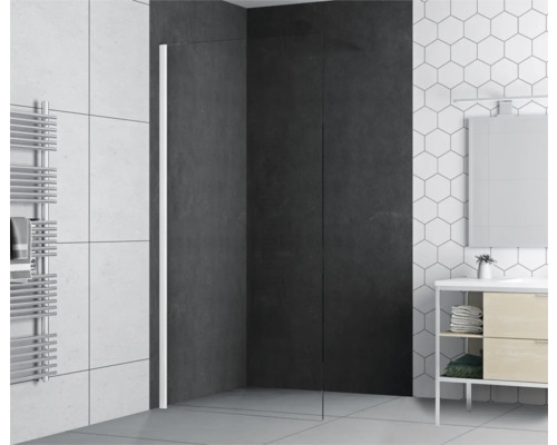 Raumdusche Form & Style Modena 900x1950 mm Reversibel Echtglas Klar hell weiß matt Badezimmer mit Duschwand aus Glas, Waschtisch und Handtuchwärmer