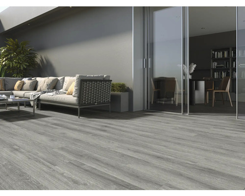 Feinsteinzeug Bodenfliese Mirava Bergen Grey 20x120 cm matt rektifiziert Feinsteinzeug Bodenfliese Mirava Bergen Grey 20x120 cm matt rektifiziert
