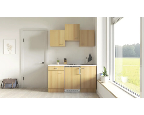 Singleküche Flex Well Nano 6910 Buche-Dekor/Buche-Dekor 150 cm inkl. Einbaugeräte Singleküche Flex Well Nano 6910 Buche-Dekor/Buche-Dekor 150 cm inkl. Einbaugeräte
