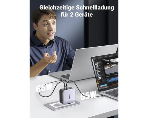 Ugreen Netzteil lädt zwei Geräte gleichzeitig