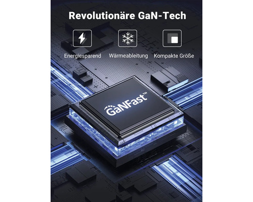 Revolutionäre GaN-Tech für Energieeinsparung, Wärmeableitung und kompakte Größe.