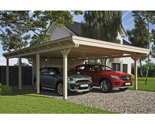 Einzelcarport SKAN HOLZ Emsland 404x846 cm mit Abstellraum | HORNBACH AT