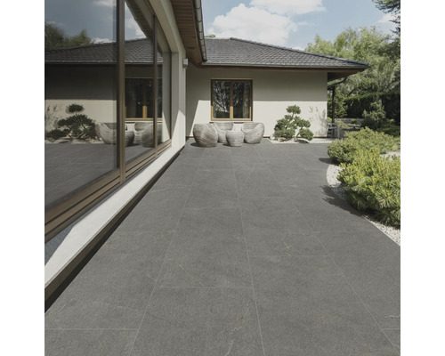 FLAIRSTONE Feinsteinzeug Terrassenplatte Canyon Grey rektifizierte Kante 120 cm x 60 cm x 2 cm