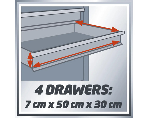 Schubladenmaße: 7 cm x 50 cm x 30 cm