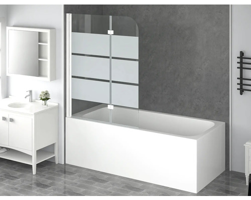 Badewannenfaltwand Form & Style Cabia 2-teilig 1120x1400 mm weiß